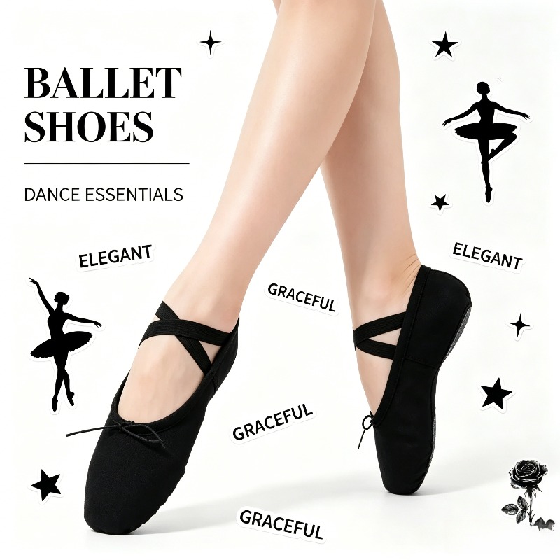 Home Gym For Kids - Flat Head Ballet Slippers Soft Sole