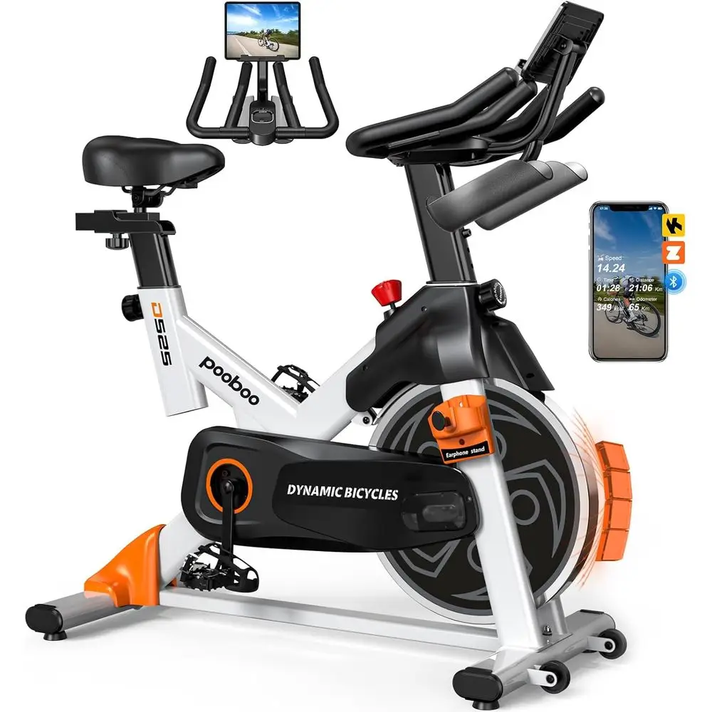 Home Gym App - Silent Magnetic Exercise Bike with App,