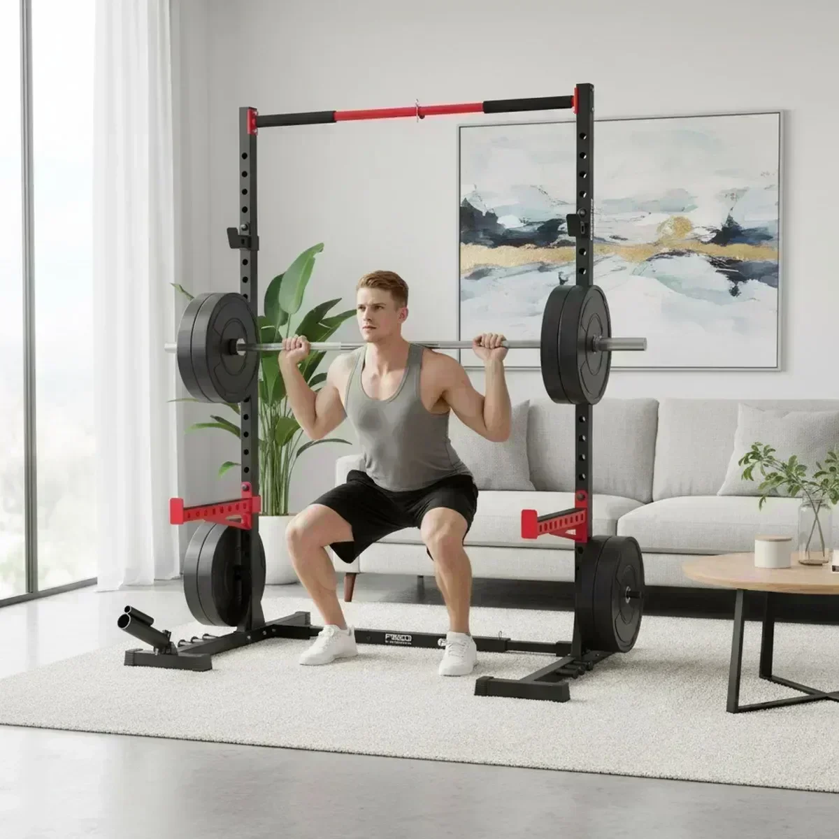 Home Gym Rack - Adjustable Home Gym Squat Rack with