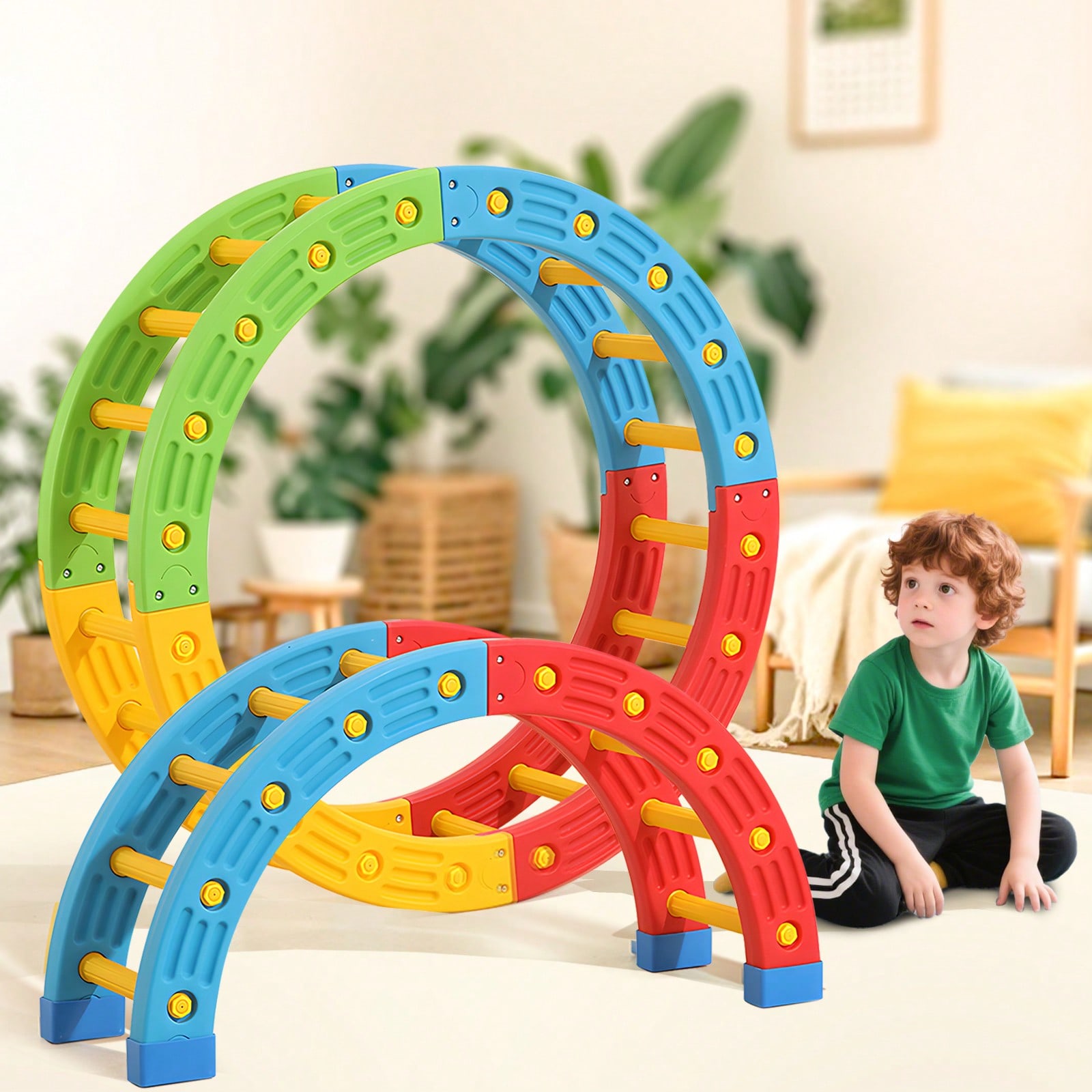 Home Gym For Kids - GCCSJ 2-In-1 Foldable Toddler Climbing Toys