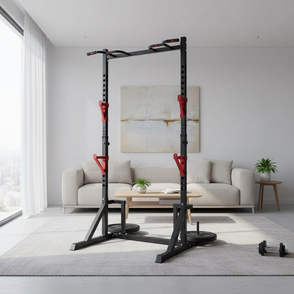 Adjustable Power Rack with Pul - Home Gym Rack recension och pris